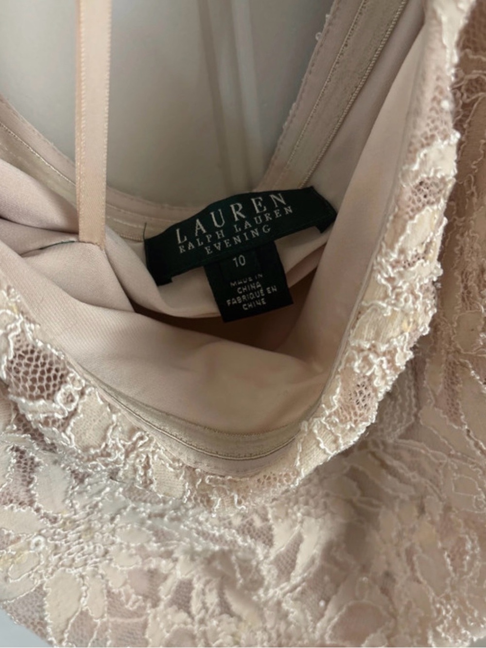 Ralph Lauren Champagne Lace Wrap Maxi Dress - Picture 4 of 8